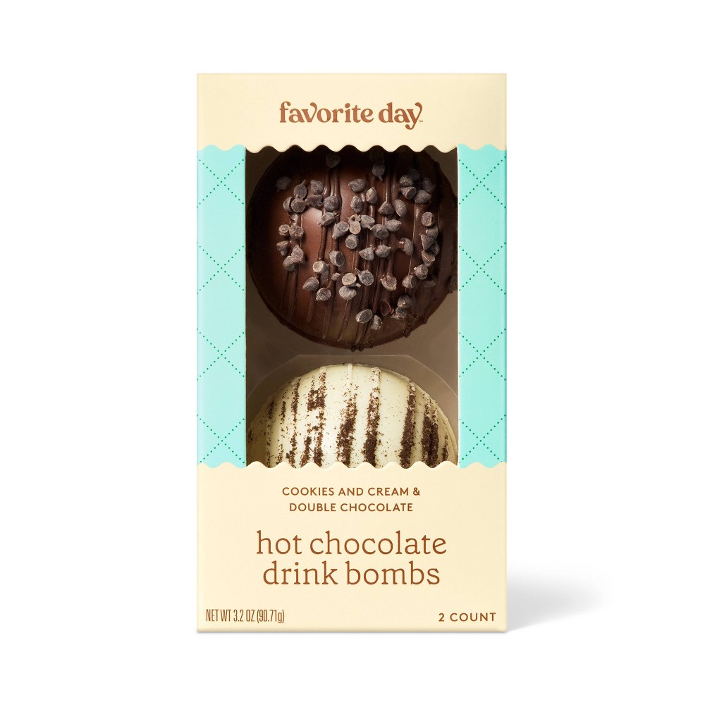 Favorite Day Hot Chocolate Bombs White with Cookies & Double Chocolate - 2ct