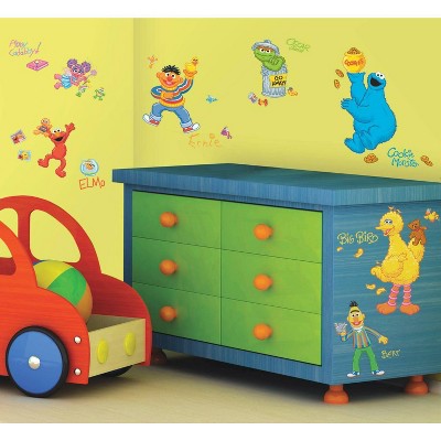 Sesame Street Vinyl Peel and Stick Wall Decals for Kids