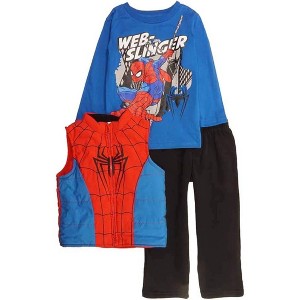 Marvel Toddler Boys' Spider-Man 3-Piece Vest, Shirt & Pant Set - 1 of 4