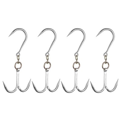 Unique Bargains Carbon Steel Swivel Galvanized Corrosion-resistant Meat Hooks 4 Pcs