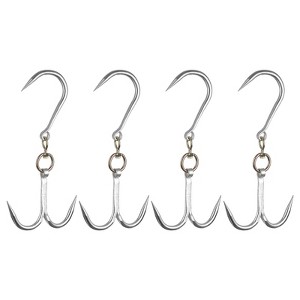 Unique Bargains Carbon Steel Swivel Galvanized Corrosion-resistant Meat Hooks 4 Pcs - 1 of 4