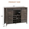 Farmhouse Wine Bar Cabinet with Sliding Barn Door, 47" Kitchen Bar Cabinet with Wine & Glass Rack, Storage Shelves, for Dining Room, Living Room - 3 of 4