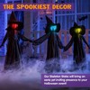 Joyfy Halloween Light-Up Witch Yard Stakes (3 Pack), 51" Flying Witches with Sound Activation for Yard Lawn Garden Decor, Multicolored Lawn Stakes - 2 of 4