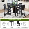 Aukfa 5-Piece Counter Height Dining Set with Crystal Decor: Square Wood Table, 4 Upholstered Chairs , Ideal for Kitchen - 4 of 4
