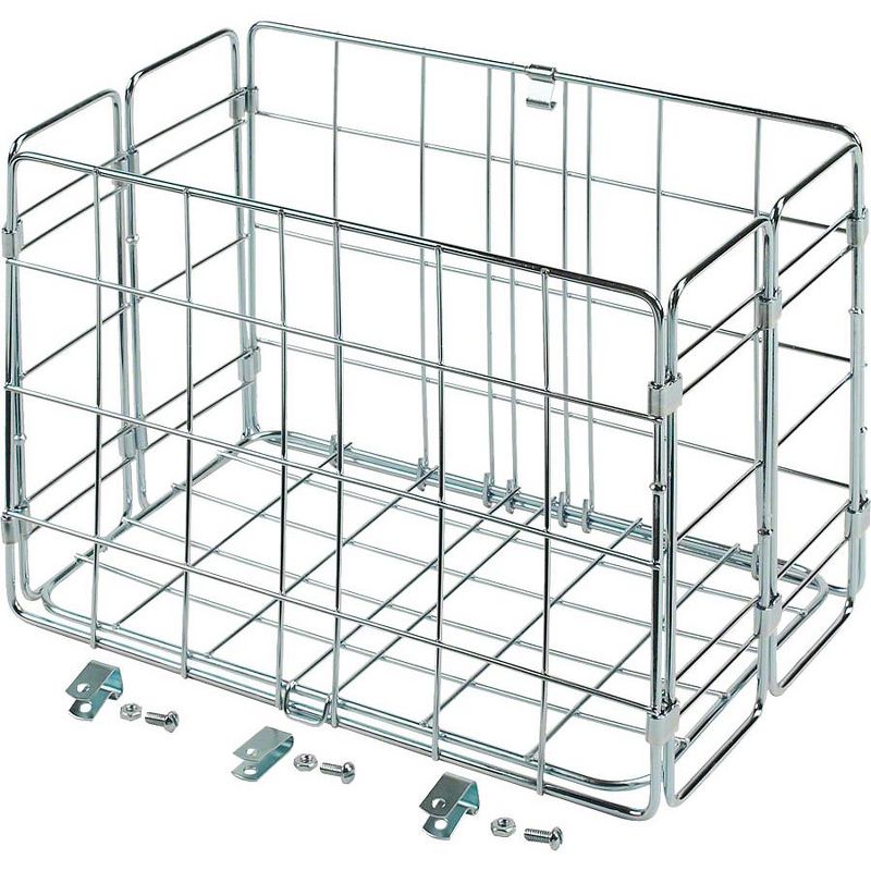 Wald 582 Folding Rear Mount Basket: Plated, Dimensions: 12.75" x 7.25" x 8.5", 1 of 3