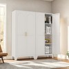 KTMBDW 61'' 2 Shapely Doors Cabinet, Metal Storage Cabinet with Doors and Adjustable Shelves, Metal Pantry Cabinets for Bedroom, Living Room, Kitchen - 3 of 4