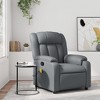 vidaXL Massage Recliner Chair for Elderly - Gray Faux Leather Reclining Armchair with Vibration Massage, Manual Tilt, Comfort Padding - 2 of 4
