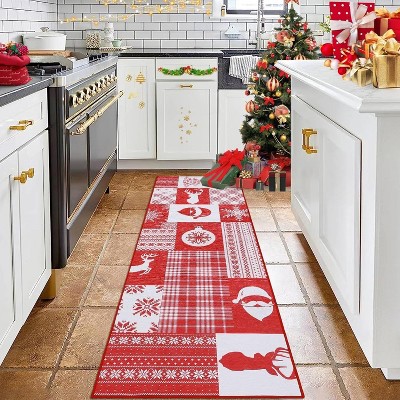 Acekool 2x3 Red Washable Runner Rug, Non-Slip Entry Mat for Living Room, Bedroom, Dining Room, Easy Care Indoor Floor Carpet