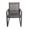 VYNXARIA Mid-Century Modern Patio Dining Chairs - Set of 2, Rust-Proof Aluminum Frame with Faux-Wood Arms and Mesh Seat for Outdoor Use,Gray - 4 of 4