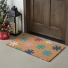 HomeRoots 17" X 29" Brown Blue And White Christmas Snowflake Outdoor Coir Door Mat - 2 of 4