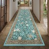 Washable Area Rug - Thin Low Pile, Farmhouse Botanical Print, Large Living Room/Dining Room/Bedroom Carpet - 3 of 4