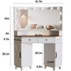 White Corner Vanity Desk with 3 Way Mirror, Adjustable Lights and Charging Station - 2 of 4