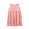 MyKids-USA Baby Girls Solid Round Collar Design Sleeveless Dress In Summer - 3 of 4