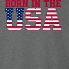 Rerun Island Men's Born In The Usa Flag Logo Black Americana 4Th Of July Long Sleeve Graphic Cotton Pullover Sweatshirt - 2 of 4