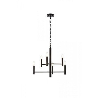 Elegant Lighting Carmella 6 lights pendant in black