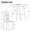 NicBex 5 Piece Dining Table Set with White/Wood MDF Tabletop and 4 Leather Chairs for Kitchen/Apartment,White - 3 of 4