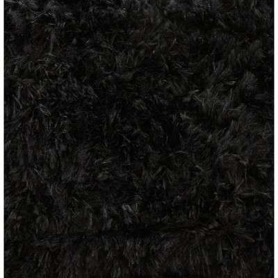 Classic Black Faux Fur Oblong Throw Pillow with Down Filling