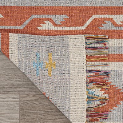 Ivory and Grey Southwestern Stripe Handwoven Cotton Runner Rug