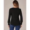 INSPIRE CHIC Women's Long Sleeve Square Neck Button Cuff Casual Tunic Blouse - 4 of 4