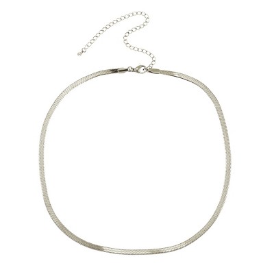 Slate by Rebl Herringbone Chain Necklace  18K Gold Plated Stainless Steel