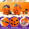 Joyfy 6 pcs Halloween Orange Pumpkin Candy Bucket, Trick or Treat Goody Baskets, Portable Pails with Handle for Kids Party Favors - 3 of 4