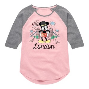 Girls' - Disney - Mickey & Friends Shirt Tail Raglan Graphic T-shirt - 1 of 3