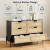 Jojoka 6 Drawer Double Dresser,Wooden Chest of Drawer,Farmhouse Storage Cabinet with Solid Metal Legs for Bedroom - 4 of 4