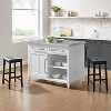 Silvia Stainless Steel Top Island with Upholstered Saddle Stools White/Black - Crosley - 2 of 4