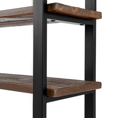 Pomona Black and Wood Over-the-Toilet 4-Shelf Storage