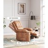 22'' Recliner Chair for Adults, Manual Recliner with 1.5X Sponge Filling, PU Leather Single Sofa with Cup Holders and Side Pockets, Vintage Leather - 4 of 4