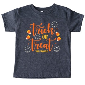 SmileyWorld Trick or Treat Candy - Youth Short Sleeve Graphic T-Shirt and Toddler Short Sleeve Graphic T-Shirt - 1 of 3