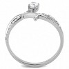 Slickblue Clear CZ Polished Stainless Steel Ring with Round Cross Design - Stylish Women's Jewelry, Size 5-10 - 4 of 4