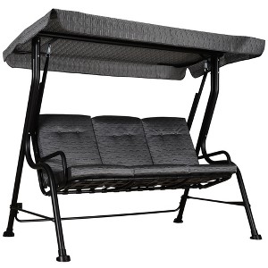 3-Seat Patio Swing Chair with Adjustable Canopy & Removable Cushions, Outdoor Glider for Garden, Poolside & Backyard - 1 of 4