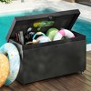 XINGHANZHENXUAN 200 Gallon Wicker Deck Box with Wheels, All-Weather Outdoor Storage Box for Patio Furniture, Pool Storage and Garden Tools - 2 of 4