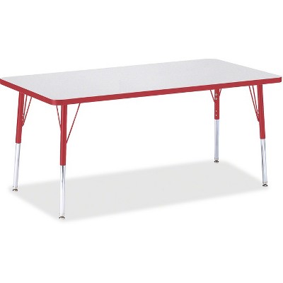 Jonti-Craft Berries Adult Height Color Edge Rectangle Table (30 x 60) in Red
