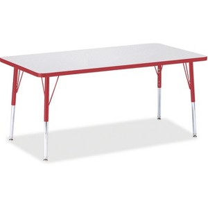 Jonti-Craft Berries Adult Height Color Edge Rectangle Table (30 x 60) in Red - 1 of 2