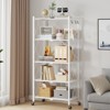 SKONYON 5-Tier Foldable Storage Shelves Adjustable Organizer Rack with Wheels - 2 of 4