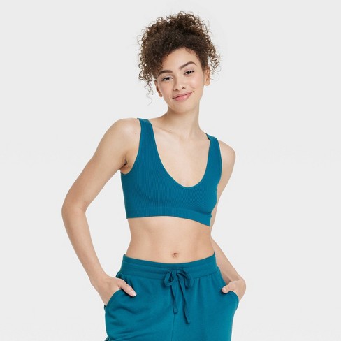 Women's Reversible Neckline Seamless Bralette - Colsie™ Blue M : Target