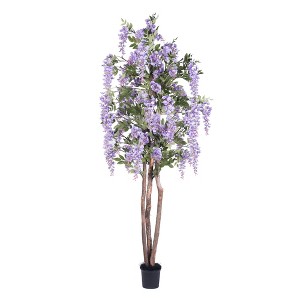 Vickerman Artificial White Wisteria Deluxe - 1 of 4