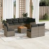 vidaXL Patio Sofa Set with Cushions Outdoor Furniture 9 Piece Poly Rattan - Gray - 2 of 4