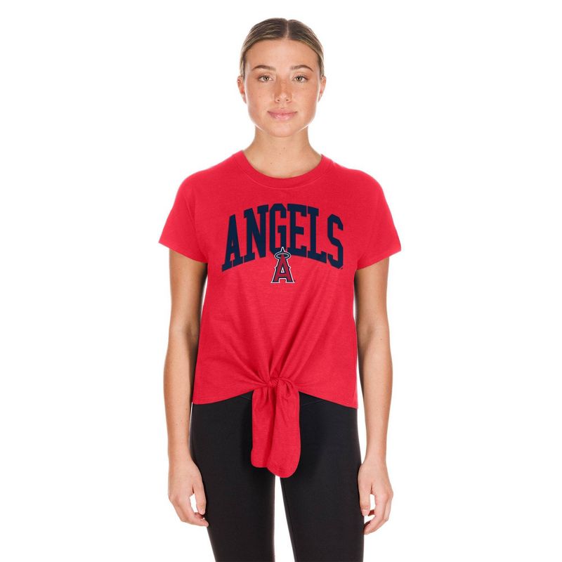 MLB Los Angeles Angels Women&#39;s Front Knot T-Shirt, 5 of 7
