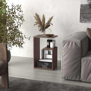 FONTOI End Tables Multi Tier with Open Compartments Sleek Side Table for Living Room to Organize Decor Books and Essentials, Multi, 26"*13.8"*3.6" - 1 of 4