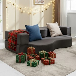 Mjkone Convertible Folding Sofa Bed with Memory Foam | Faux Leather Futon Couch for Living Room, Guest Room & Bedroom - Portable, Space-Saving - 1 of 4