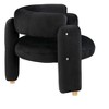 NicBex Velvet Barrel Accent Chair,Upholstered Living Room Chairs with Mid-Height Curved Backrest,Cozy Armchair,Accent Chairs for Living Room - 3 of 4