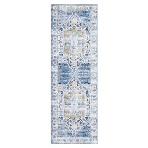 Washable Floral Living Room Rugs, Distressed Chenille Non Slip Bedroom Carpet, Retro Accent Large Throw Rugs for Dining Room Kitchen - 1 of 4
