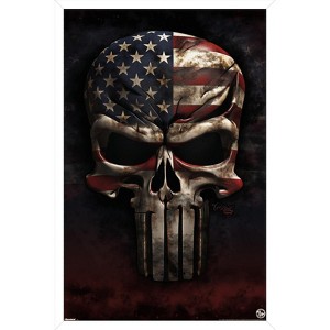 Trends International DS Valori - America Skull Framed Wall Poster Prints - 1 of 4