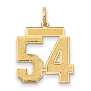 Black Bow Jewelry 14k Yellow Gold, Jersey Collection, Medium Number 54 Pendant - 1 of 3