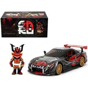 1993 Mazda RX-7 Black with Graphics "Lab Monkeys" with Saru Diecast Figure "Hollywood Rides" 1/24 Diecast Model Car by Jada - 1 of 4