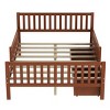 Wood Platform Bed with Guardrails and 2 Storage Drawers for Kids or Guest Room, No Box Spring Needed-Cuddlewood - 3 of 4
