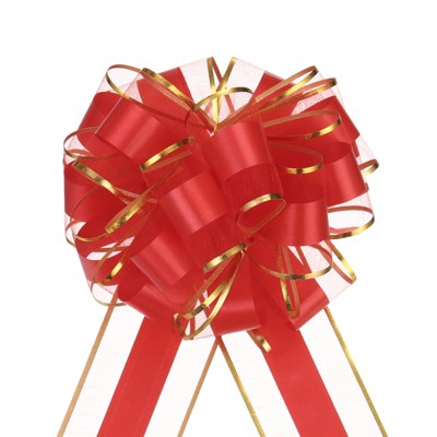 Unique Bargains Christmas Wedding Car Basket Gift Wrapping Big Pull Bow 5 Pcs